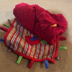 Tula Red Striped Bird Kids Bib